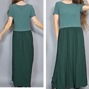 Vintage 90s Green Dress Grunge Boho M